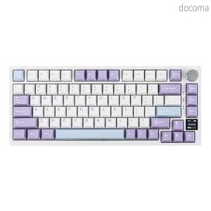 �y���������zAjazz AK820 Pro �Q�[�~���O�L�[�{�[�h 75% �K�X�P�b�g���� ���J�j�J���L�[�{�[�h TFT�X�N���[�� 3���[�h(Bluetooth 5.1/2.4G���C�����X&Type-C�L��) �����t�H�[������ (White Purple - OEM Profile Aja