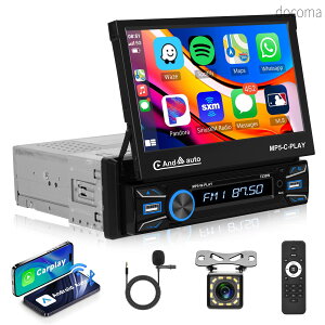 �y���������z1Din�̖��� Carplay�J�[�I�[�f�B�I����Android Auto�ABluetooth�̃o�b�N�A�b�v�J�����̃~���[�����N���t���Ă��郉�W�I�A7�C���`�̓^�b�`��ʂ̎Ԃ̃��W�IMP5�v���[���[��USB/TF/AUX�AFM��