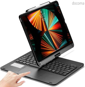 �y���������z�P�[�X �p�� iPad Air 13�C���` (M3 2025/M2 2024)/Pro12.9 ��6/5/4/3���� 360�x��]�� �^�b�`�p�b�h �y���V�����[ ���C�����Xbluetooth�L�[�{�[�h �A���~ 7�F�o�b�N���C�g ��