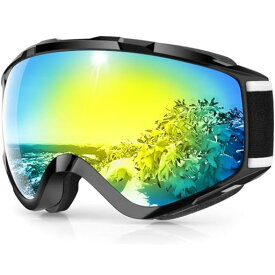 []スキーゴーグルスノボゴーグル新アップグレードスノーボードゴーグルOTG広視野球面レンズUV400保護防風/防雪/曇り防止紫外線防止メガネ対応軽量と耐衝撃ジュニア大人男女兼用登…