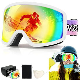 []スキーゴーグル【2025年冬新登場&透過率5~15%&防風マスクを付属】スノボゴーグル210°広視界&OTG設計曇り止めスノーゴーグル/防風/防雪/UVカット/紫外線防止全天候対応UV400保護スノー…
