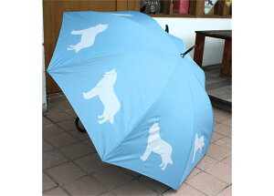 在庫限り 【婦人傘】【長傘】 ウォーキング・スティック・アンブレラ【シベリアン・ハスキー  Silver on Niagara Blue】犬雑貨 犬グッズ 輸入雑貨 犬柄