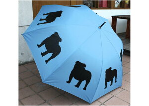 在庫限り 【婦人傘】【長傘】 ウォーキング・スティック・アンブレラ【ブルドッグ Black on Niagara Blue】犬雑貨 犬グッズ 輸入雑貨 犬柄