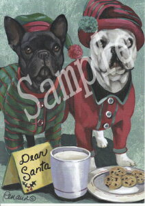 ݌Ɍ@NX}XJ[hyt`uhbO@French Bulldog Christmas PJszAG݁@G݁@ObY