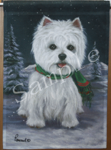 在庫限り ガーデンフラッグ【ウエスト・ハイランド・ホワイト・テリア/ウエスティ Snow Bunny】輸入雑貨 犬雑貨 犬グッズ