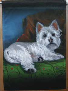 在庫限り ガーデンフラッグ【ウエスト・ハイランド・ホワイト・テリア/ウエスティ Wake Up】輸入雑貨 犬雑貨 犬グッズ