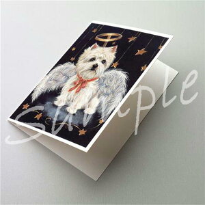 在庫限り クリスマスカード【ウエスト・ハイランド・ホワイト・テリア/ウエスティ Christmas Angel】輸入雑貨 犬雑貨 犬グッズ