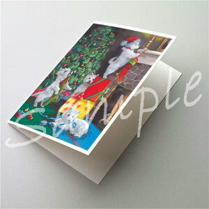 在庫限り クリスマスカード【ウエスト・ハイランド・ホワイト・テリア/ウエスティ Christmas Decorating】輸入雑貨 犬雑貨 犬グッズ