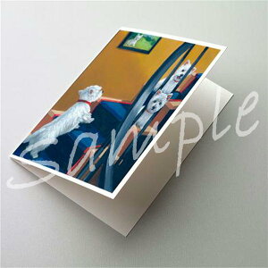 在庫限り グリーティングカード【ウエスト・ハイランド・ホワイト・テリア/ウエスティ Going Up】輸入雑貨 犬雑貨 犬グッズ