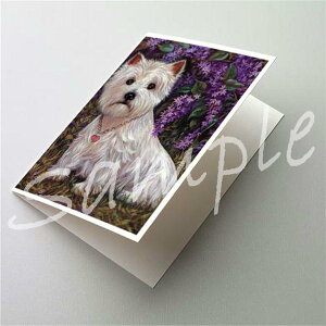 在庫限り グリーティングカード【ウエスト・ハイランド・ホワイト・テリア/ウエスティ Lily & Lilacs】輸入雑貨 犬雑貨 犬グッズ