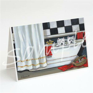 在庫限り グリーティングカード【ウエスト・ハイランド・ホワイト・テリア/ウエスティ Pour Le Bain Bathtime】輸入雑貨 犬雑貨 犬グッズ