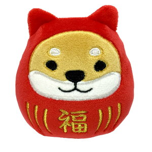 もちふわクッション SSサイズ しばたさん・くろやなぎさんダルマ【犬雑貨・犬グッズ・柴犬・黒柴・縁起もの】