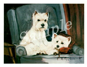 在庫限り グリーティングカード Ruth【ウエスト・ハイランド・ホワイト・テリア 2dogs Sofa】輸入雑貨 犬雑貨 犬グッズ