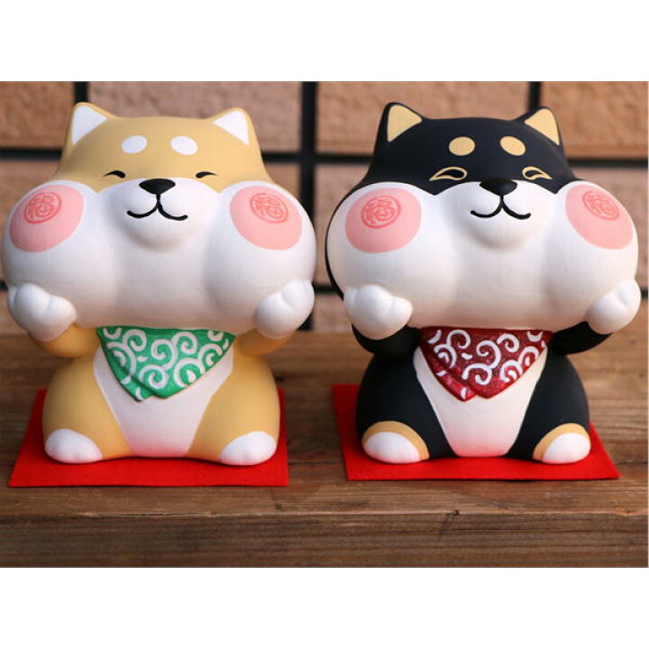 楽天市場】福々ほっぺ貯金箱 柴犬/茶 【柴犬/シバ】置物 オブジェ 犬 