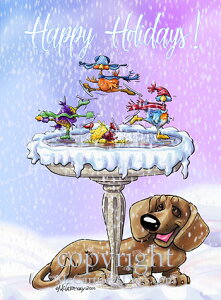 在庫限り Holiday Dog puppyクリスマスカード【ダックスフンド】輸入雑貨 犬雑貨 犬グッズ