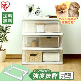 ペット服 犬 猫 服 猫砂 ペットシーツ ペット用品 収納 ペット用品 ドッグフード キャットフード 猫砂 ペットシーツ 収納 収納ボックス 収納ケース プラスチック 引き出し チェスト タンス 3段 ワイドチェスト ホワイト クリア NSW-543 アイリスオーヤマ