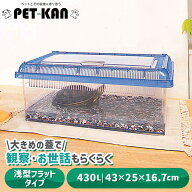 飼育ケース 虫かご 浅型 アイリス CC-430L クリアブルー むしかご 虫籠 虫入れ 2種類 カメ カブトムシ ク…