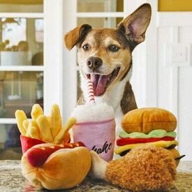 犬用おもちゃ アメリカンクラシック ハンバーガー フレンチフライ ミルクシェイク フライドチキン ホットドッグ ペット用 犬用ぬいぐるみ 丈夫 可愛い 飼い主に喜ばれる プレゼント 誕生日 クリスマス 高品質 デザイン性 かわいい おしゃれ ルークラン 【B】