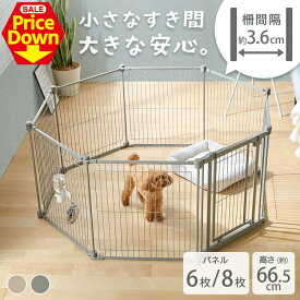 【SALE★10％OFF】ペットサークル 折りたたみ 高さ64.5cm 犬 サークル 室内 小型犬 中型犬 ダブルロック 組み立て簡単 コンパクト収納 ペットフェンス ゲージ おしゃれ ケージ パネルサークル アイリスオーヤマ スチールサークル 6枚 STCC-6 8枚 STCC-8 * [2606SE]