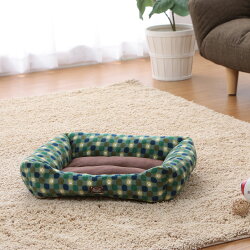 ソファベッド角型MサイズPSKJ530レッドグリーンペットベッドベッドペット犬イヌいぬ猫ネコねこあったか秋冬冬用ペット用犬用猫用手洗い洗濯かわいい可愛い肉球足あとスクエア小型犬アイリスオーヤマ