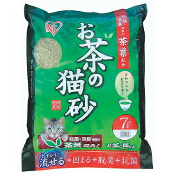 癒される香り♪お茶の猫砂7L×5袋送料無料ネコ砂ねこ砂国産おから脱臭流せる燃える燃やせる猫の砂リットルトイレOCN-70アイリスオーヤマまとめ買セット徳用Pet館