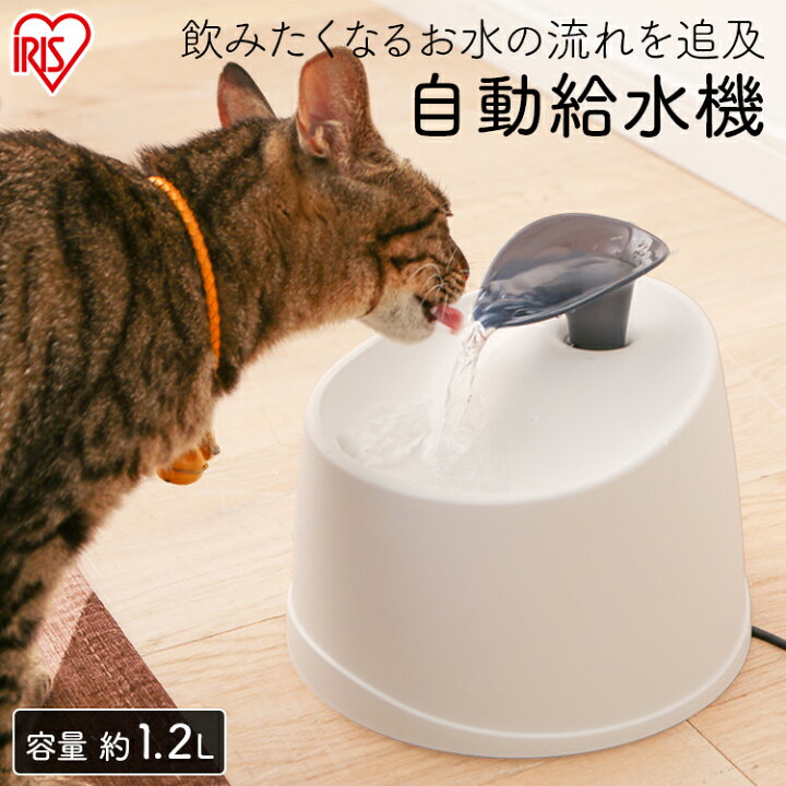 楽天市場 自動給水器 猫 犬 水飲み器 ペット Pwf 0 アイリスオーヤマ 自動水やり器 自動水やり機 みずのみ器 水 ペット給水器 ペット 自動給水器 活性炭フィルター 猫用 犬用 おしゃれ ねこ いぬ 自動補水 お留守番対応 水洗い Pet館 ペット館