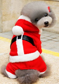 クリスマス サンタクロース ベルト 全身タイプ サンタ コスプレ 冬 ニット ボア 起毛 ファー ふわふわ ハロウィン 仮装 フリース 猫 チワワ ダックス トイプードル ドッグウェア 犬服 犬　服 メール便 送料無料