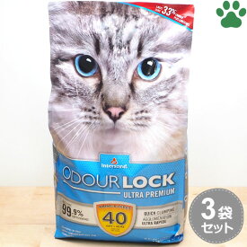 【0】 [3個セット][正規品] インターサンド　猫砂　オードロック　6kgベントナイト　無香料　しっかり固まる　がっちり固まる　強力　燃やせる　消臭　鉱物　鉱物系　高品質　ネコ砂　サンド　リタ—　カナダ　Intersand　ODOUR LOCK　ラブリーペット