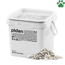 【0】 pidan　3in1ミックス猫砂　バケツタイプ　5.2kg3種類の猫砂ミックス（おから+ベントナイト+活性炭入りおから）猫用 砂 猫砂 ネコ砂 トイレ砂 オカラ ベントナイト 炭 天然素材 鉱物系 消臭 吸収 固まる 燃やせる サンド リター MIX 混合 ピダン バケツ