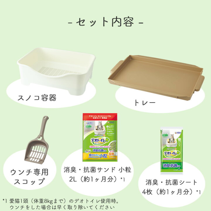 楽天市場】【100】 デオトイレ らくらくシンプル本体セット（システム デオトイレ 消臭・抗菌シート100枚セット+消臭サンド