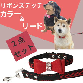 リボンステッチカラー&リード2点セット【ドッグバディ】