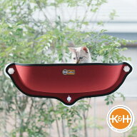 K&H 猫 窓用 ベッド / 吸盤型 ウインドウベッド[推奨体重15kg 日向ぼっこ 昼寝 窓貼付け テラス ハンモッ…