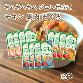 ヤムヤムヤムジュレ 仕立て チキン 馬肉 かつお (30g 3種12袋 ) ヤムヤムヤム ヤムヤムジュレ 犬 トッピング 無添加 国産 おやつ ゼリー ドッグフード パウチ 鶏肉 犬 トッピング 老犬 レトルト 食いつき yumyumyum 犬 魚