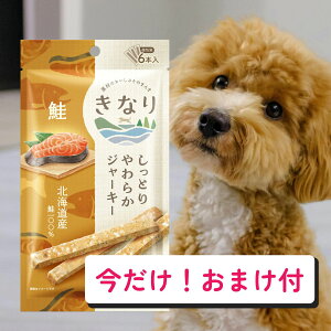【今だけ!おまけ付】 犬 おやつ 無添加 魚 | きなり しっとりやわらかジャーキー 鮭 6本 | 犬 おやつ 無添加 国産 犬 ジャーキー 無添加 犬用オヤツ ドッグフード パウチ トッピング レトルト