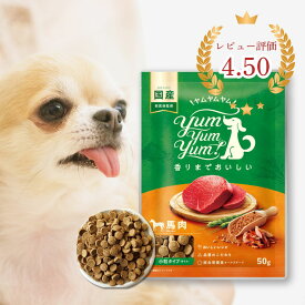 Yum Yum Yum ! ヤムヤムヤム 馬肉 ドライタイプ (50g) ちょこっとパック 犬 犬用 ドッグフード ドライフード ペットフード 小粒 国産 無添加 犬 成犬用 老犬用 シニア犬 子犬用 パピー 超小型犬 小型犬
