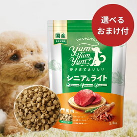 【店内2点以上でP最大10倍★要エントリ】 ヤムヤムヤム ドックフード シニア & ライト 馬肉 ドライタイプ 1.3kg Yum Yum Yum ! 犬 犬用 ドッグフード ドライフード ペットフード 小粒 国産 無添加 老犬 犬 成犬用 老犬用 シニ