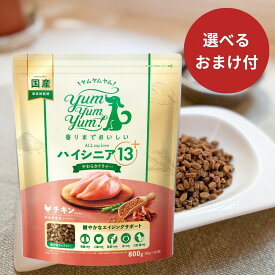【店内2点以上でP最大10倍★要エントリ】 ヤムヤムヤム ドックフード ハイシニア 13+ チキン やわらかドライタイプ 800g ヤムヤムヤム シニア 犬 ドックフード 無添加 国産 鶏肉 食いつき 小粒 yumyumyum ドライフード 超小型犬 小