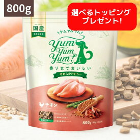 ヤムヤムヤム ドックフード チキン やわらかドライタイプ 800g ( 80g ×10) 犬 犬用 ドッグフード ドライフード ペットフード 小粒 国産 無添加 犬 成犬用 老犬用 シニア Yum Yum Yum! ドッグフード 鶏肉