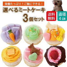 【送料無料】犬ケーキ 無添加 小型犬食べきりサイズ 誕生日ケーキ ミートケーキ【6種から3個選べるケーキセット】ドッグデリファクトリー
