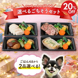 【楽天スーパーSALE限定20%OFF】犬用 選べる ごちそうごはん 2品セット【送料無料】オードブル4種から2品 犬用 手作りごはん 国産 冷凍｜ドッグデリファクトリー