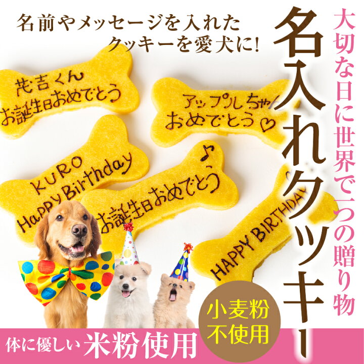 楽天市場 犬用 名入れ クッキー ネーム入り クッキー 無添加 犬の誕生日 ケーキ 犬用ケーキと一緒にどうぞ クール便 犬 のご飯とケーキのドッグダイナー