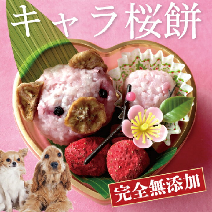 楽天市場 犬用 無添加 キャラ 桜餅 さくら餅 ひな祭り 無添加 犬用ケーキ クール便 犬のご飯とケーキのドッグダイナー