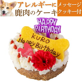 【名入れ メッセージ入れ可】犬用ケーキ 犬 誕生日ケーキ (鹿肉のミートローフ ケーキ) 無添加 犬 バースデーケーキ