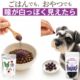 【獣医推奨】犬・猫の目の健康維持に アイケアセット 食べる目の革命30g+ワイルドブルーベリー100g 瞳の白さ・目やに・涙やけが気になるシニアの子に アントシアニン・ルテイン豊富 完全無添加・オーガニックの2袋セット ドッグダイナー