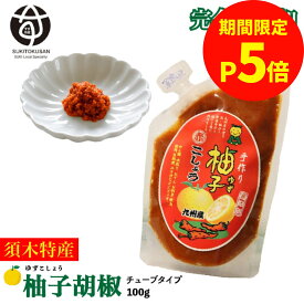 ＼スーパーSALE期間限定 P5倍／赤ゆずこしょう（チューブタイプ）100g 宮崎県産 柚子胡椒 調味料 柑橘 ゆず 唐辛子 赤唐辛子 柚子 コショウ 小林市 すき村 手作業 宮崎 名物 お土産 無添加 調味料 国産 九州産 ご当地グルメ