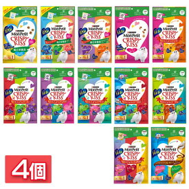 【4個セット】贅沢おやつ まとめ買い モンプチ クリスピーキッス 総合栄養食 チキン バラエティパック 猫 ドライ クリスピーキッス 126g/144g 12555050 無香料 魚 シーフード 鶏 カリカリ クリスピー 歯の健康 小分けパック