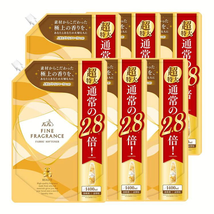 楽天市場 6個セット ファーファ ファインフレグランス柔軟剤 ボーテ プライムフローラルの香り 1400ml 詰替 超特大 送料無料 詰め替え ゴールド 洗濯 おしゃれ くま 香水 くま フレグランス ボーテ ファーファ D 犬とenjoｙ ドッグパーク