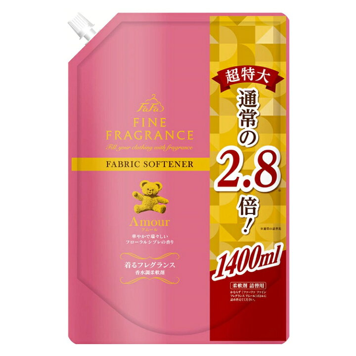 楽天市場 ファーファ ファインフレグランス柔軟剤 アムール フローラルシプレの香り 1400ml 詰替 超特大 詰め替え ピンク 洗濯 おしゃれ くま 香水 くま アムール フローラル ファーファ D 犬とenjoｙ ドッグパーク