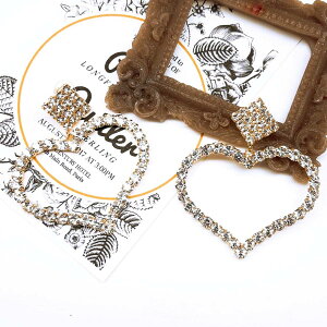 【道後雑貨店P86】1ペア ※ゴールド 特大サイズ インポート ピアス/ピアス土台 ハンドメイド アクセサリーパーツ アクリルストーン アクリルビーズ チャーム レア インポート 手芸 材料 副