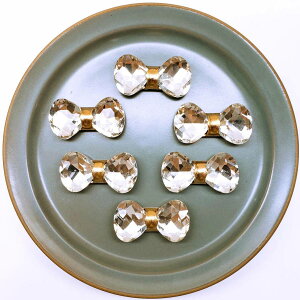 【道後雑貨店】2個 ※合金×ビジューリボンラグジュアリーチャーム ハンドメイド アクセサリーパーツ アクリルストーン アクリルビーズ チャーム レア インポート 手芸 材料 副資材 レトロ